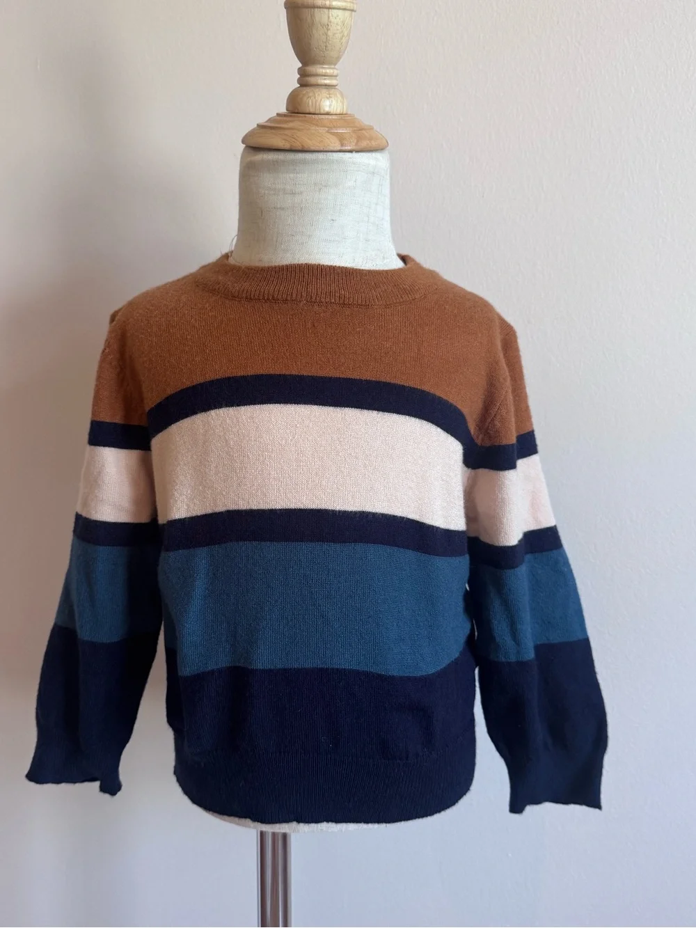 Brown, Beige and Blue knit sweater for boys